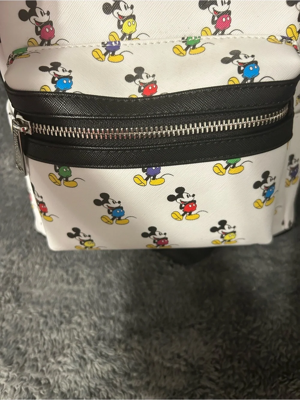 Loungefly Disney Parks White Mickey Mouse Multi-Color Print Backpack